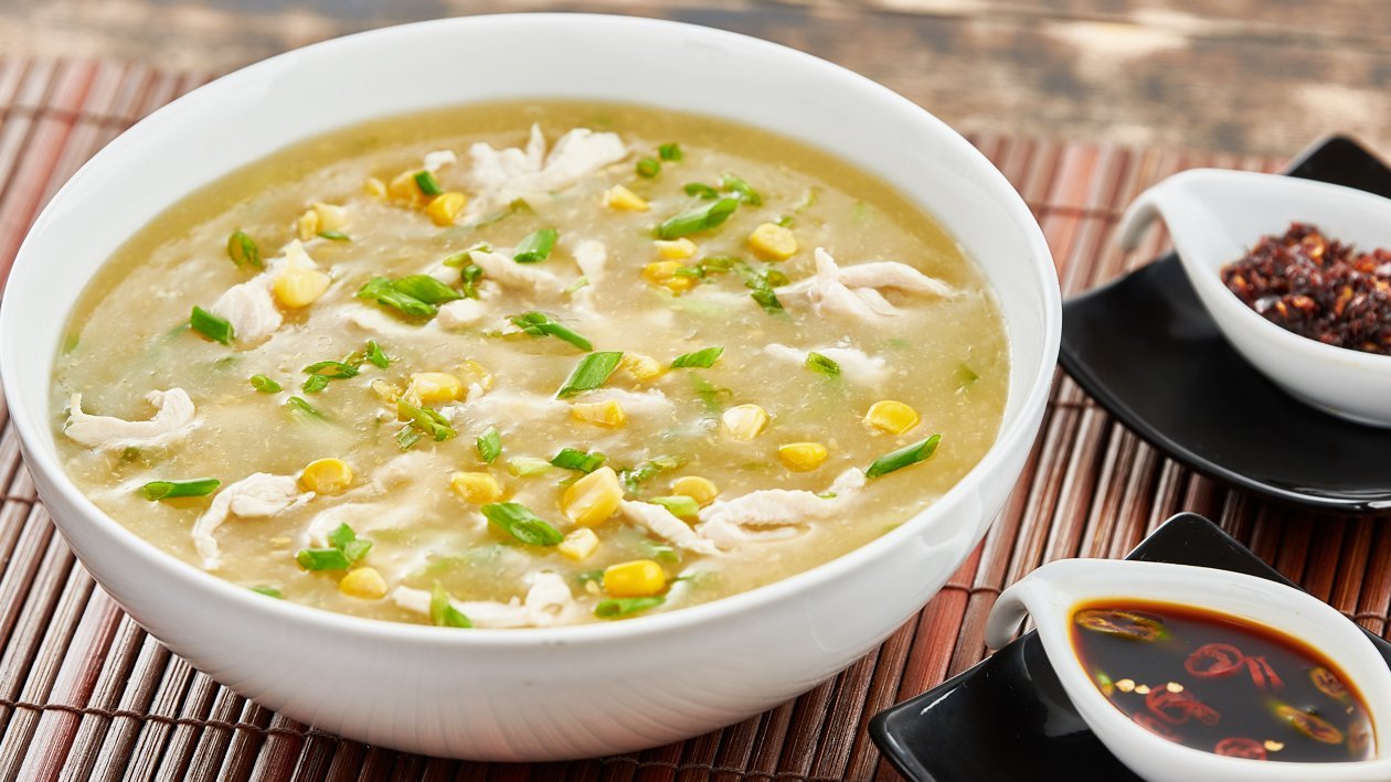 chicken corn soup,chicken hot & saur soup,
